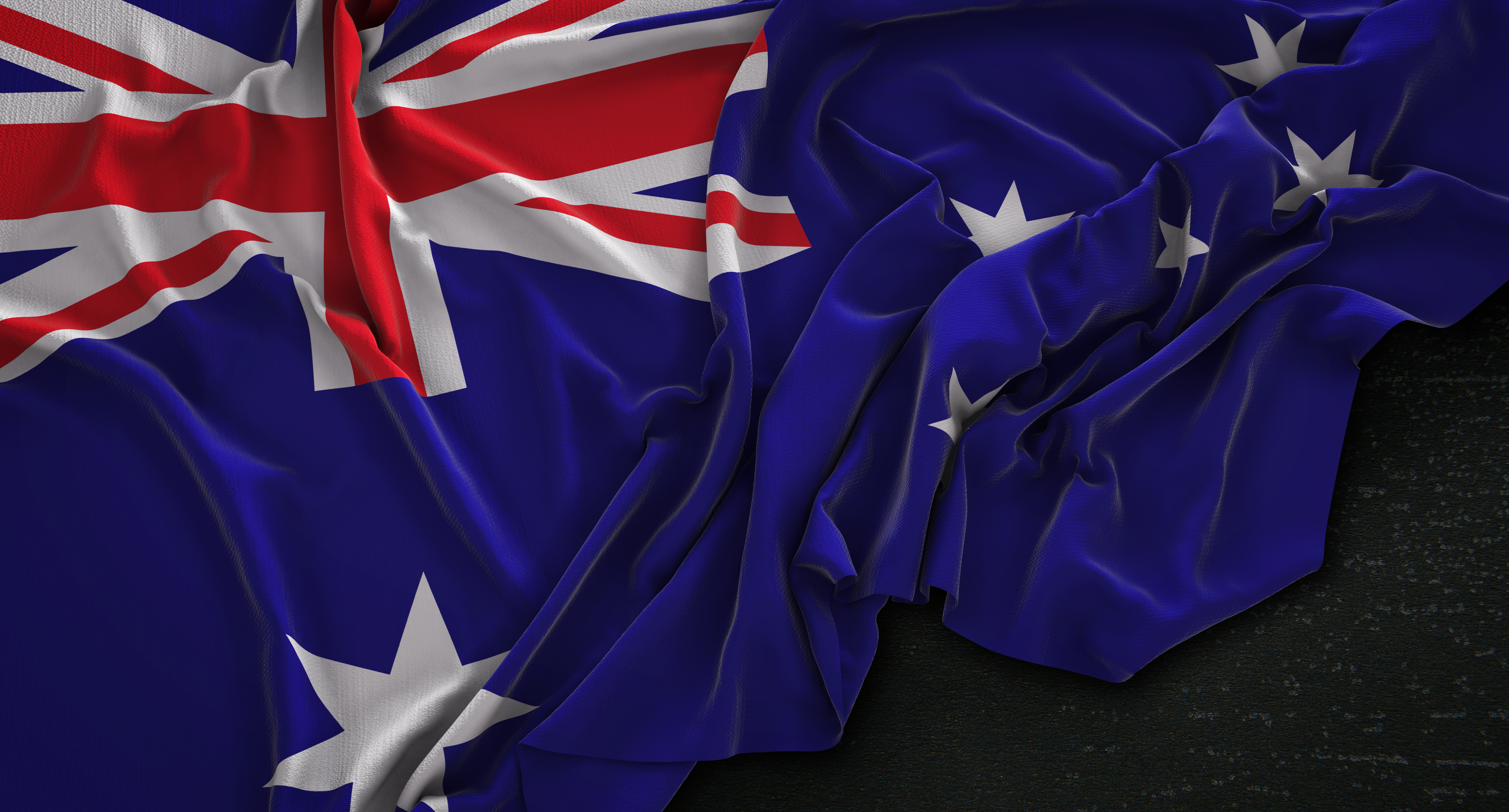 Flag of Australia, crumpled