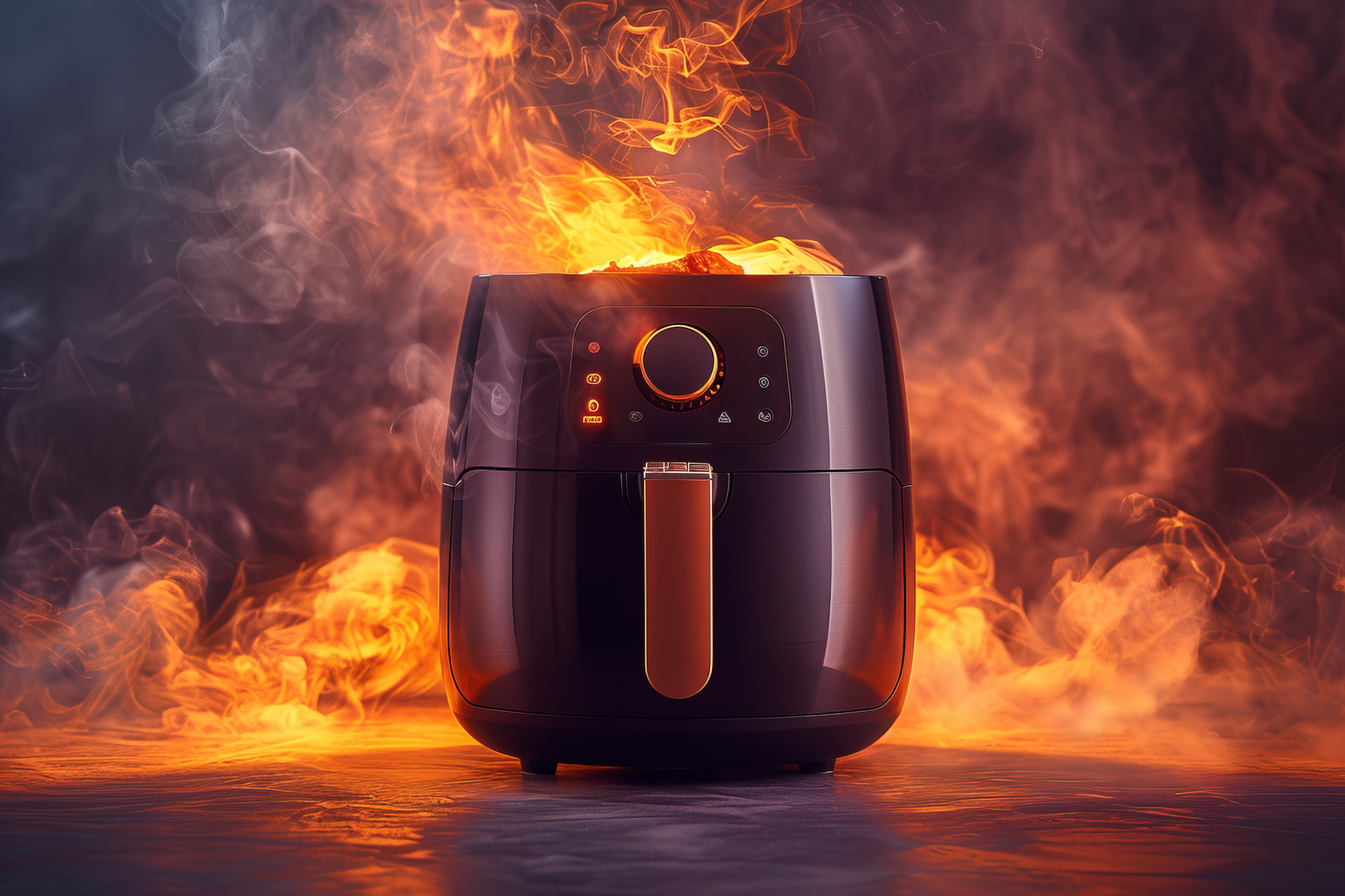 Close up on air fryer