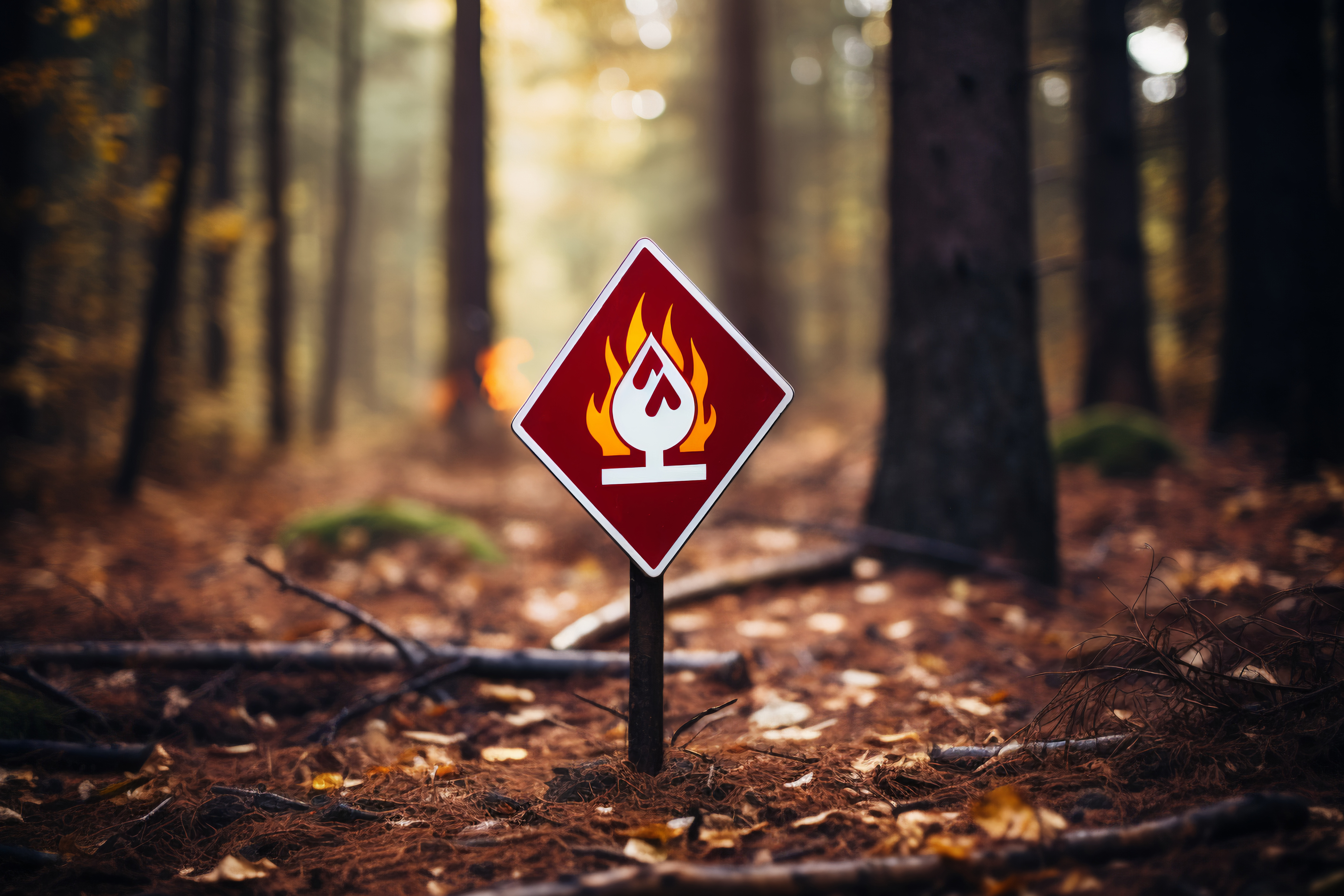 Wildfire sign in nature